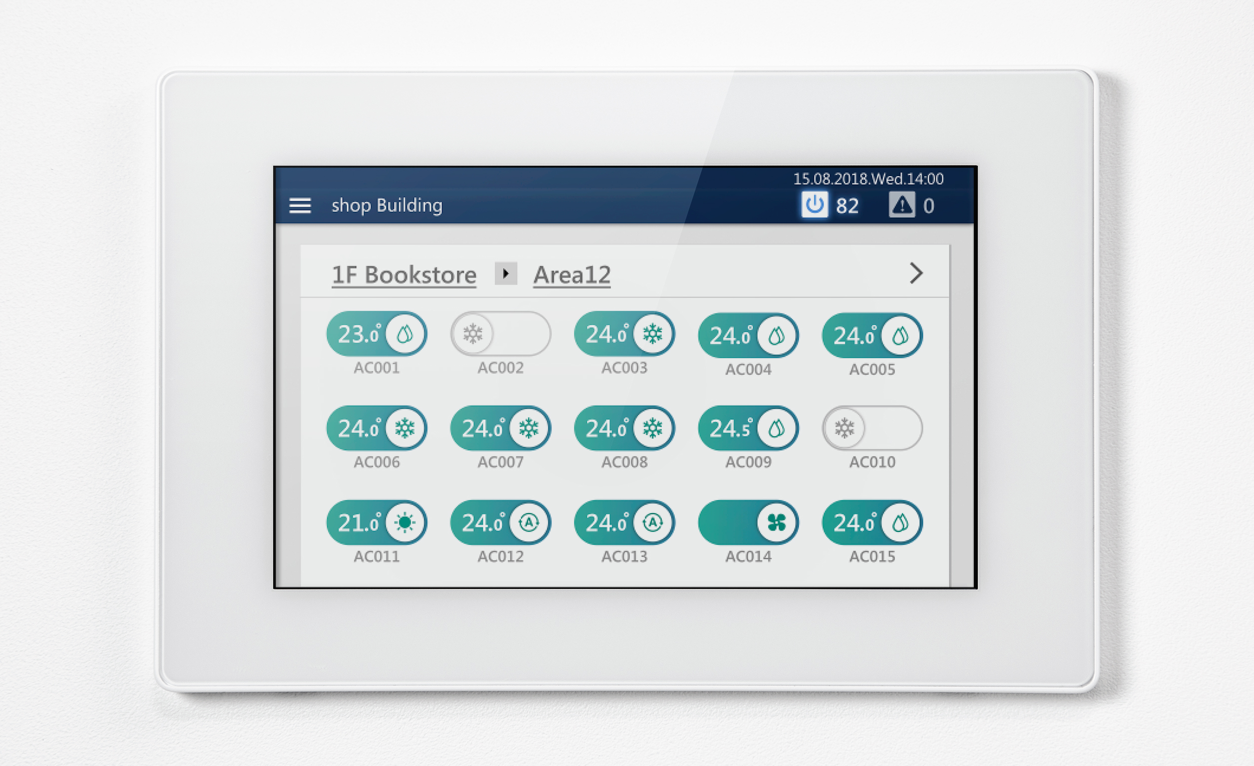 Centralny sterownik dotykowy 7” do 256 jednostek (TU2C-Link/TCC-Link)